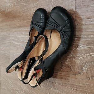 (6½) Miz Mooz Mary Jane Slingback Wedge Formal Occasion Date Evening Luxury